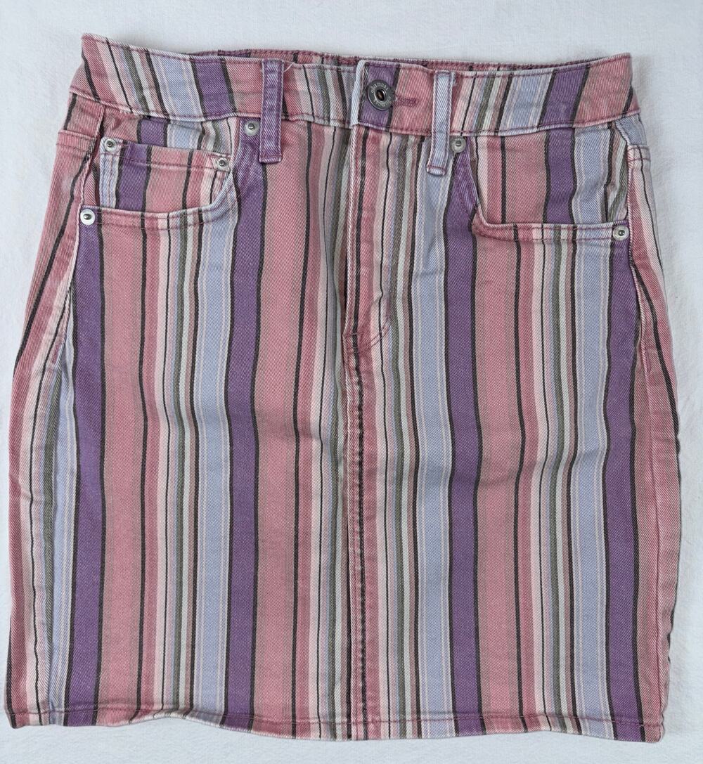 Ella Moss Striped Denim Mini Skirt Size 25